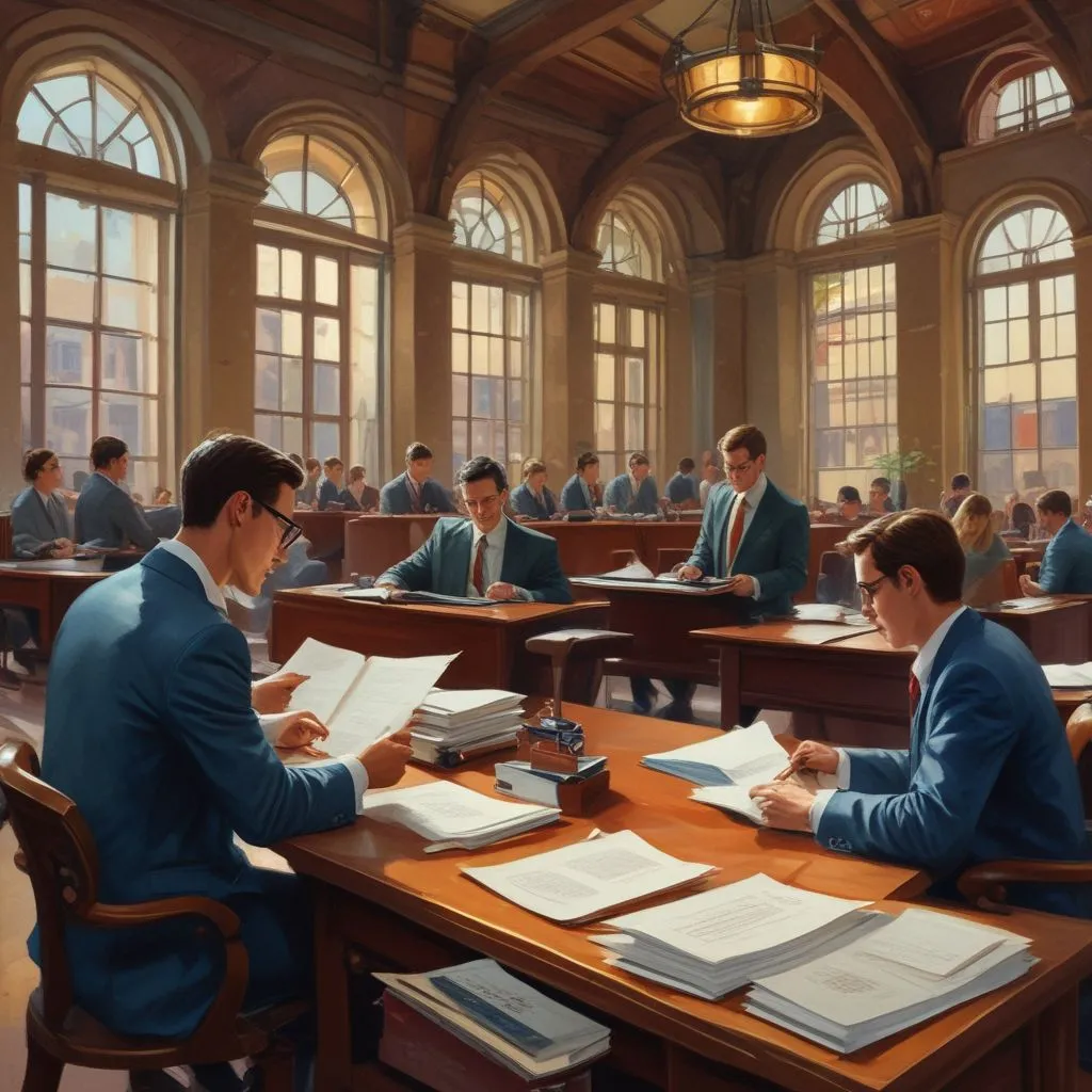 students studying business law