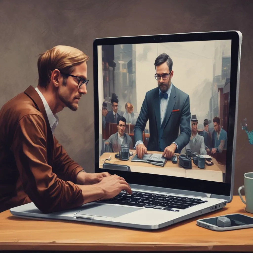 video conferencing on a laptop