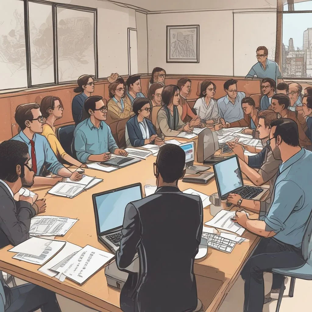 virtual team meeting illustration