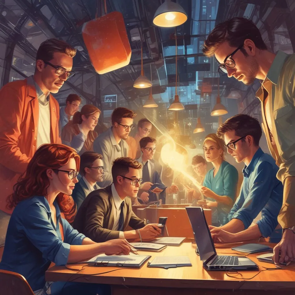 Young professionals collaborating in tech startups