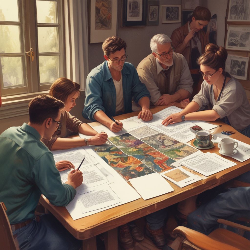 diverse professionals collaborating on a project