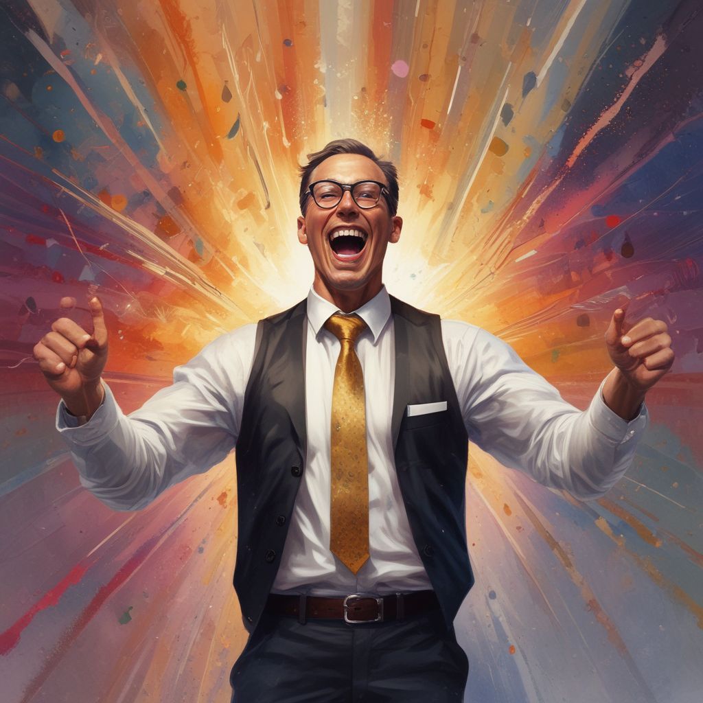 an image of a successful professional celebrating their achievements