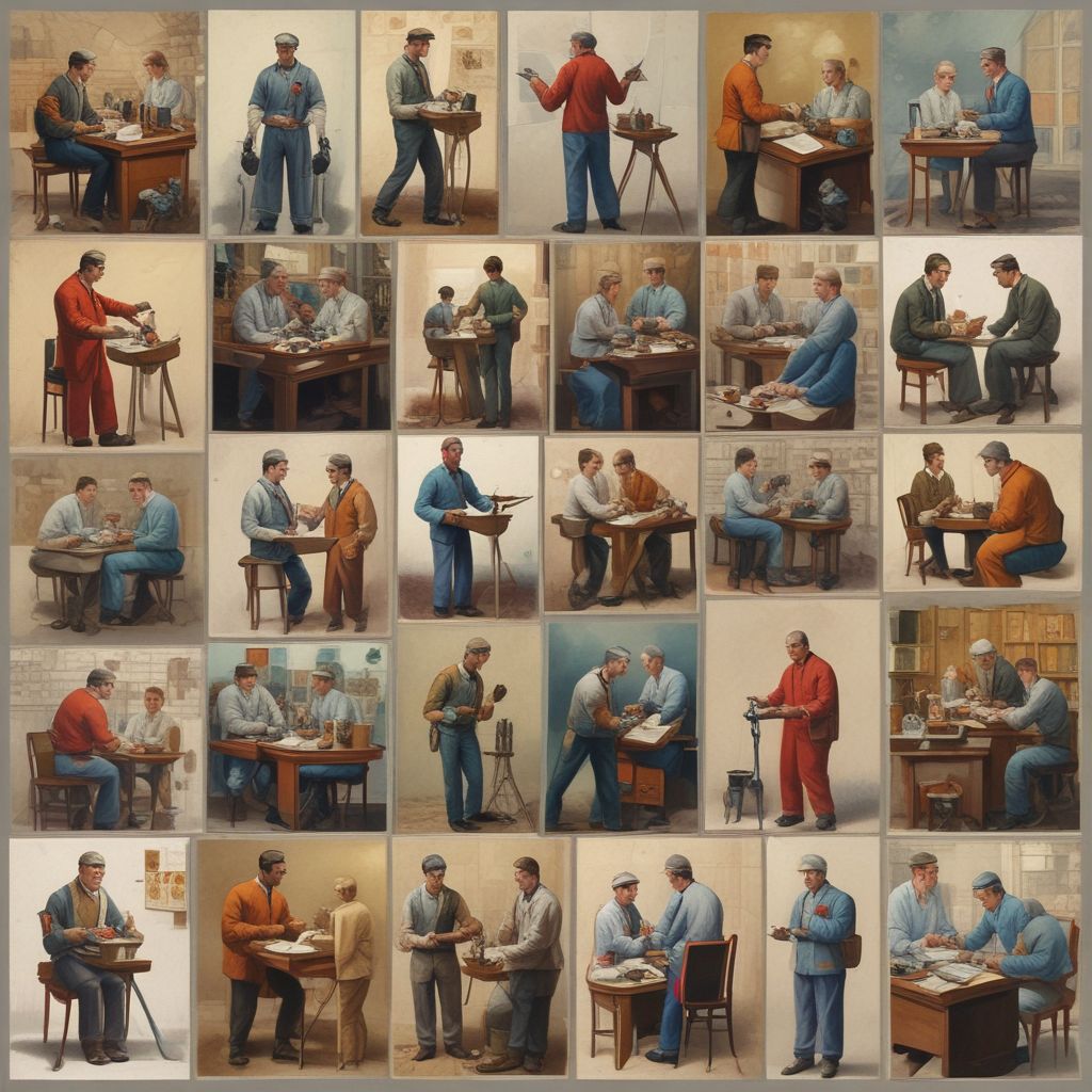 collage of different professions working together