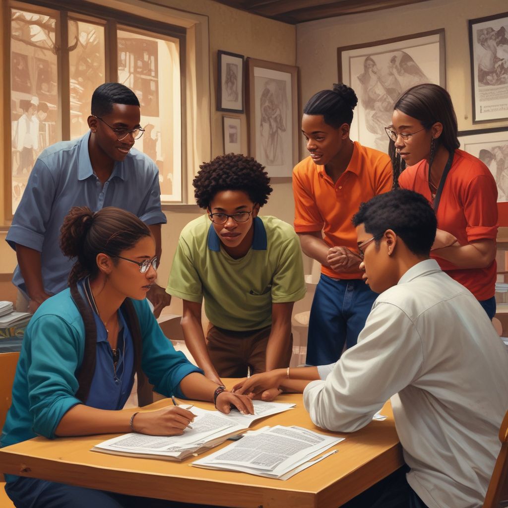 students collaborating in a multicultural environment