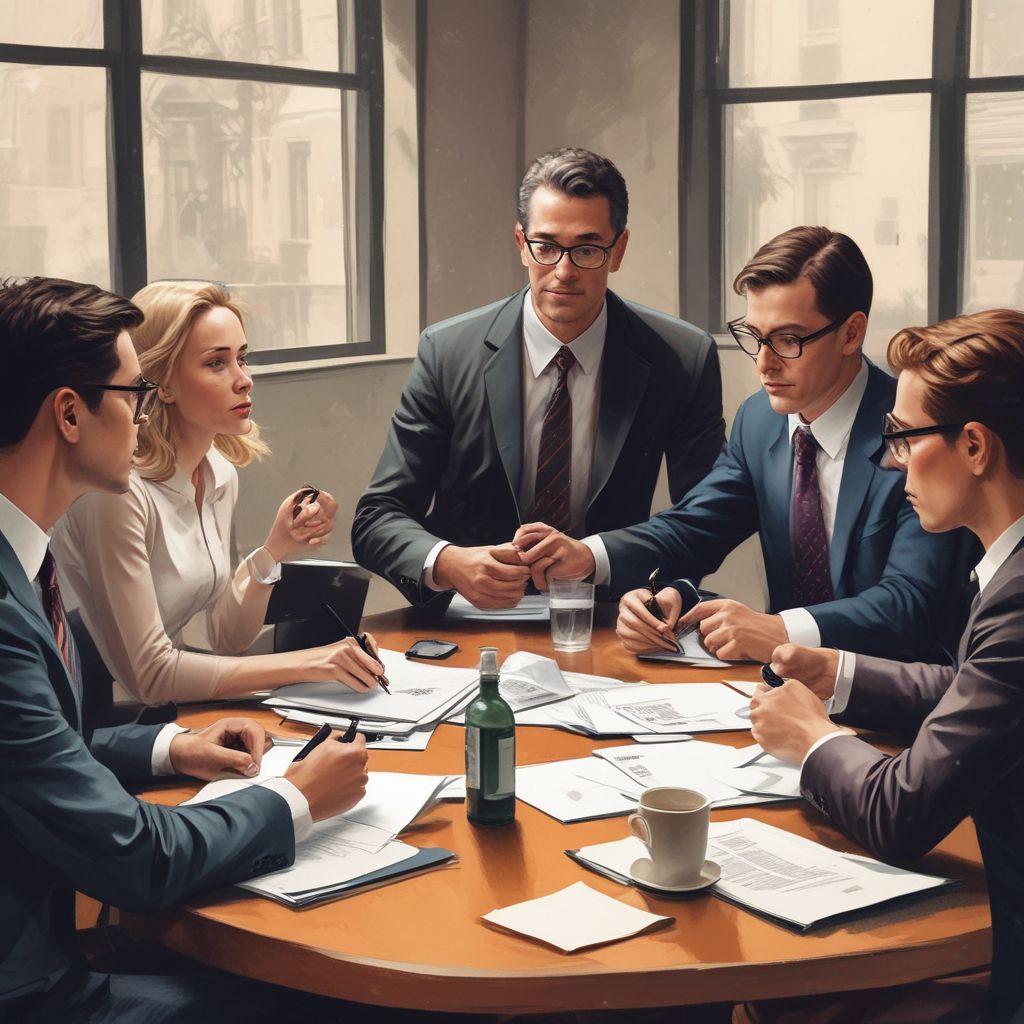group of professionals communicating effectively in a meeting