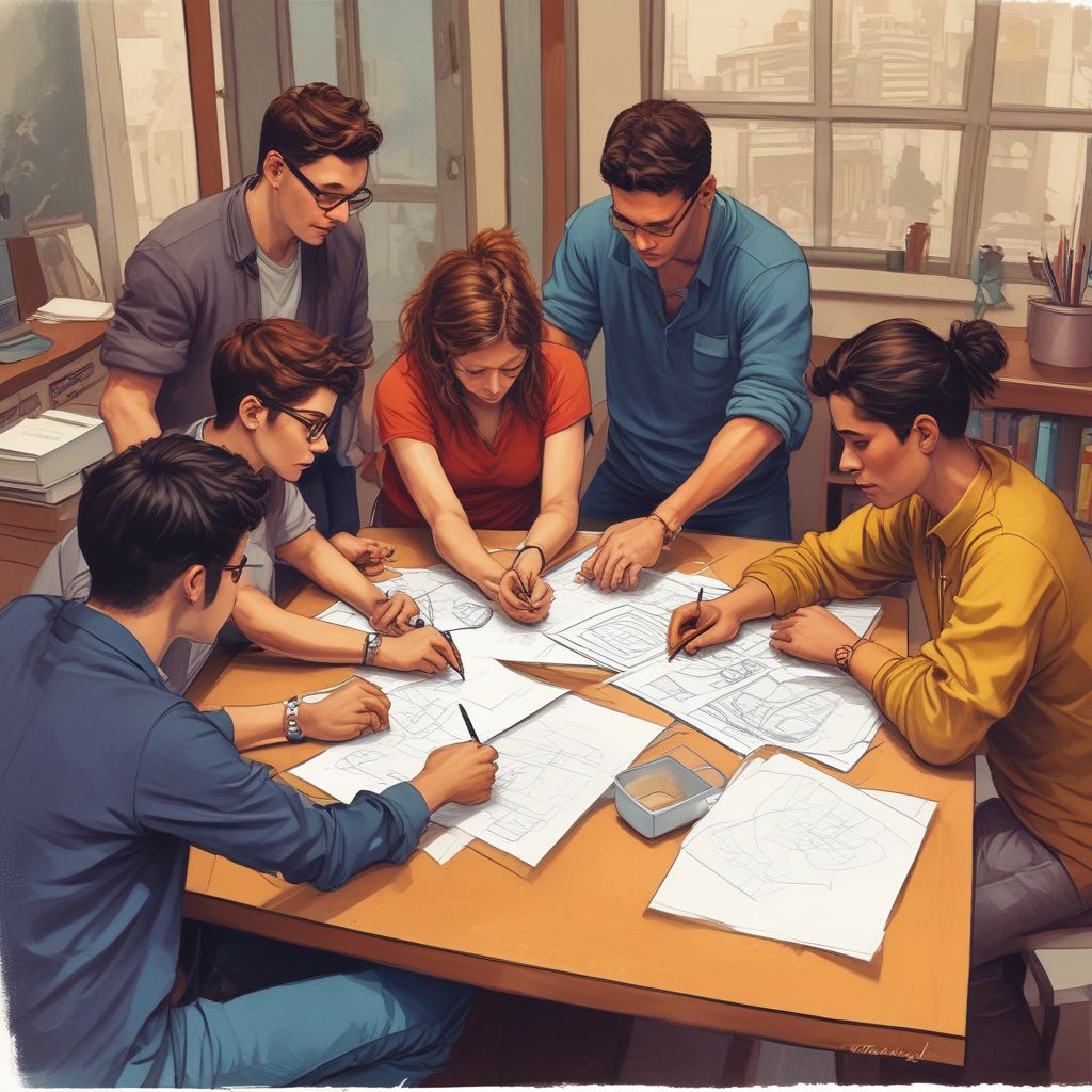 image of students collaborating in a team setting