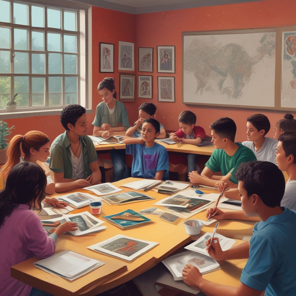 students sharing cultural experiences in a classroom setting