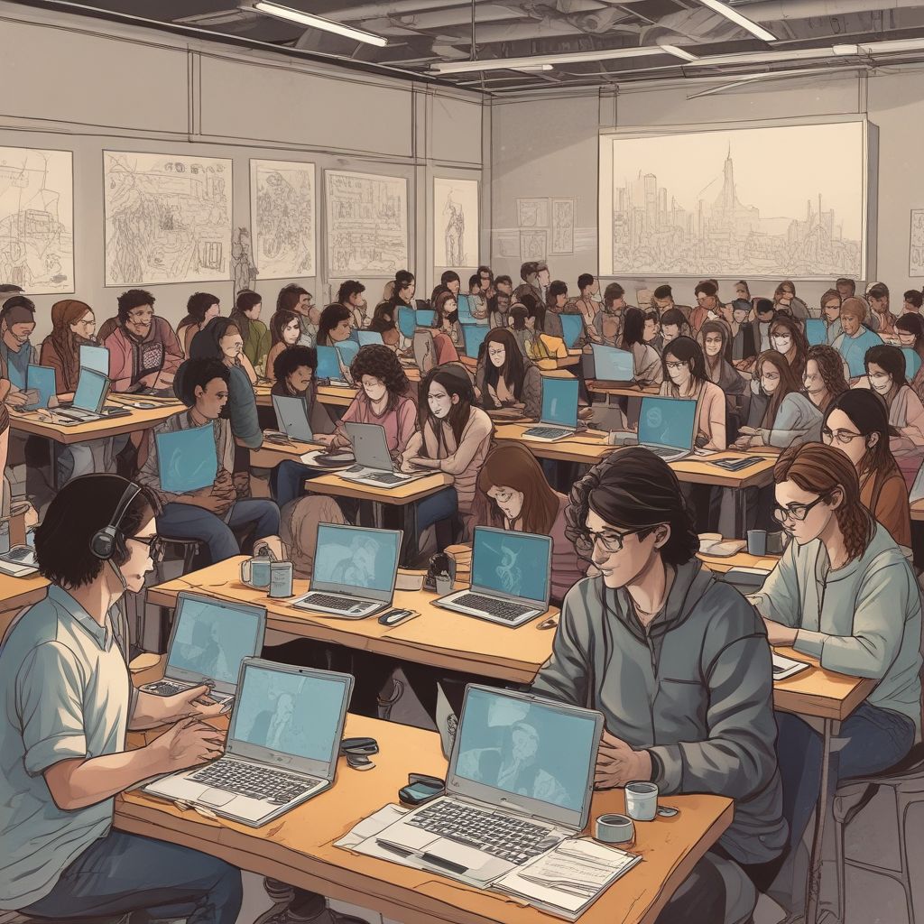 students attending a virtual workshop, engaging and networking online