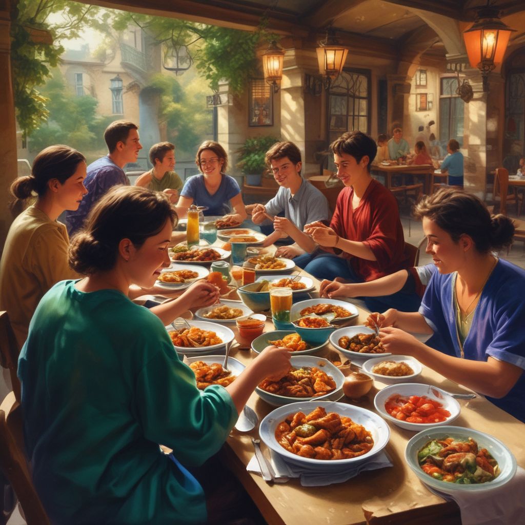 Students enjoying a traditional meal during a study abroad program