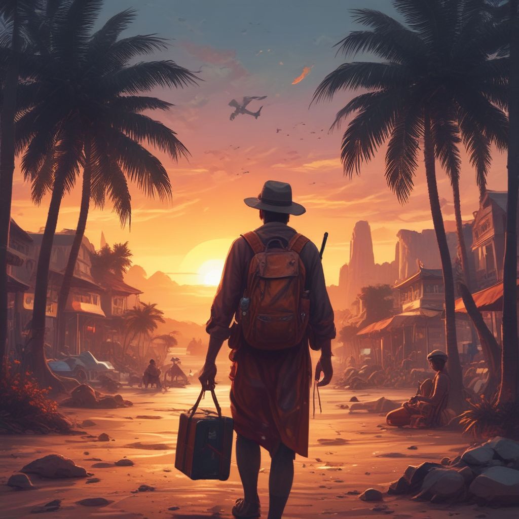 an individual sharing travel experiences on a blog with cultural visuals