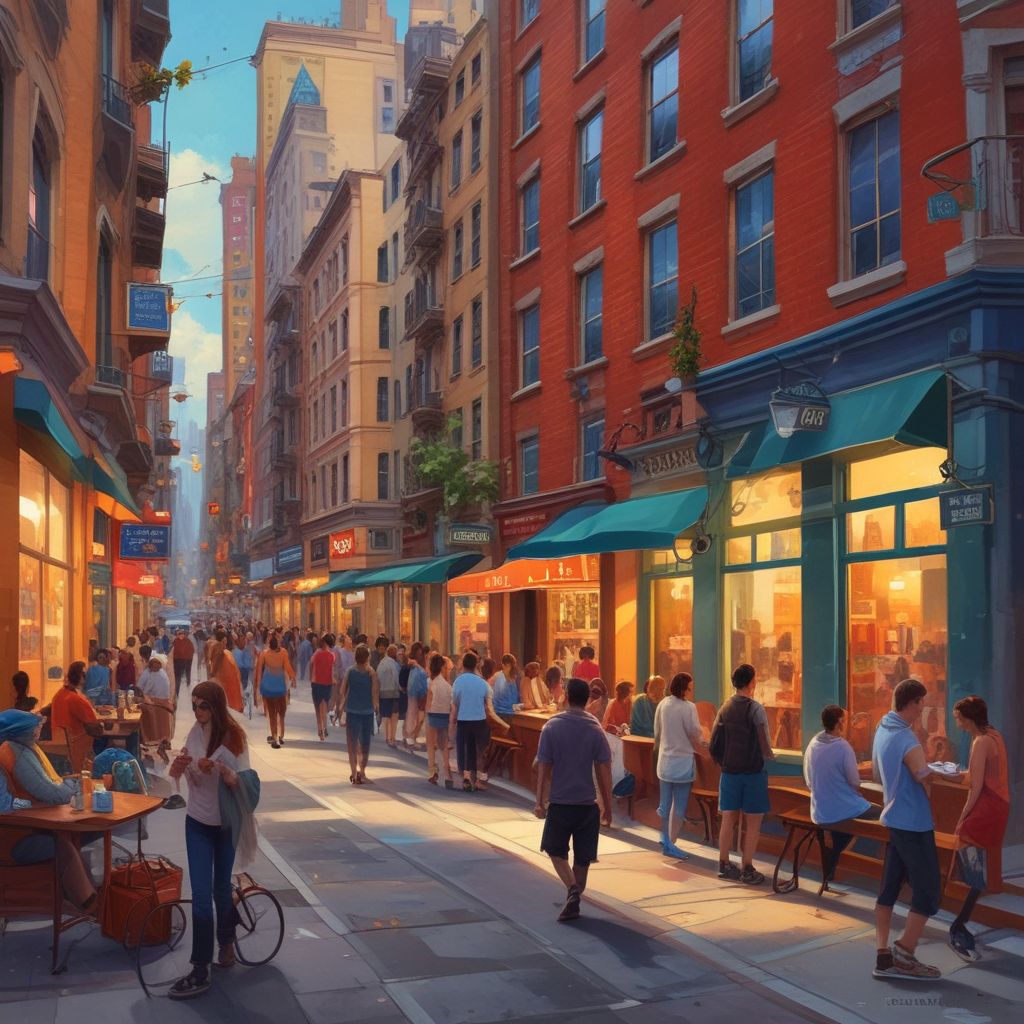 students studying abroad in a vibrant city