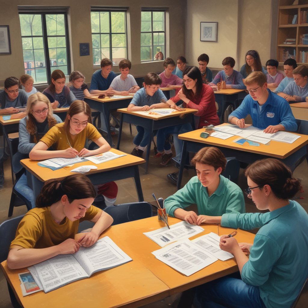 students engaged in adaptive learning activities